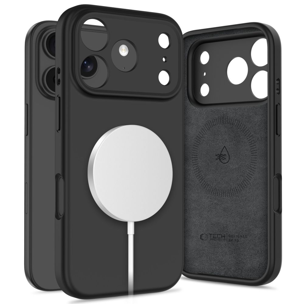 TechProtection Silicone MagSafe iPhone 17 Pro Max hoesje zwart