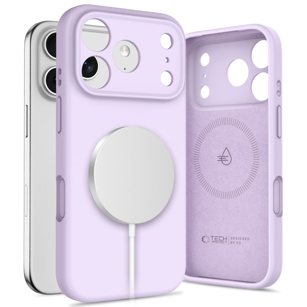TechProtection Silicone MagSafe iPhone 17 Pro Max hoesje paars