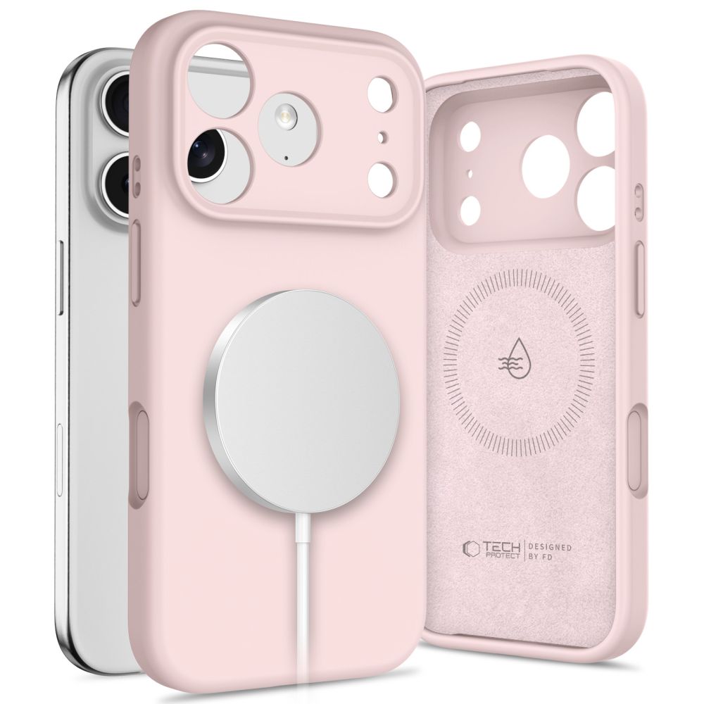 TechProtection Silicone MagSafe iPhone 17 Pro Max hoesje roze