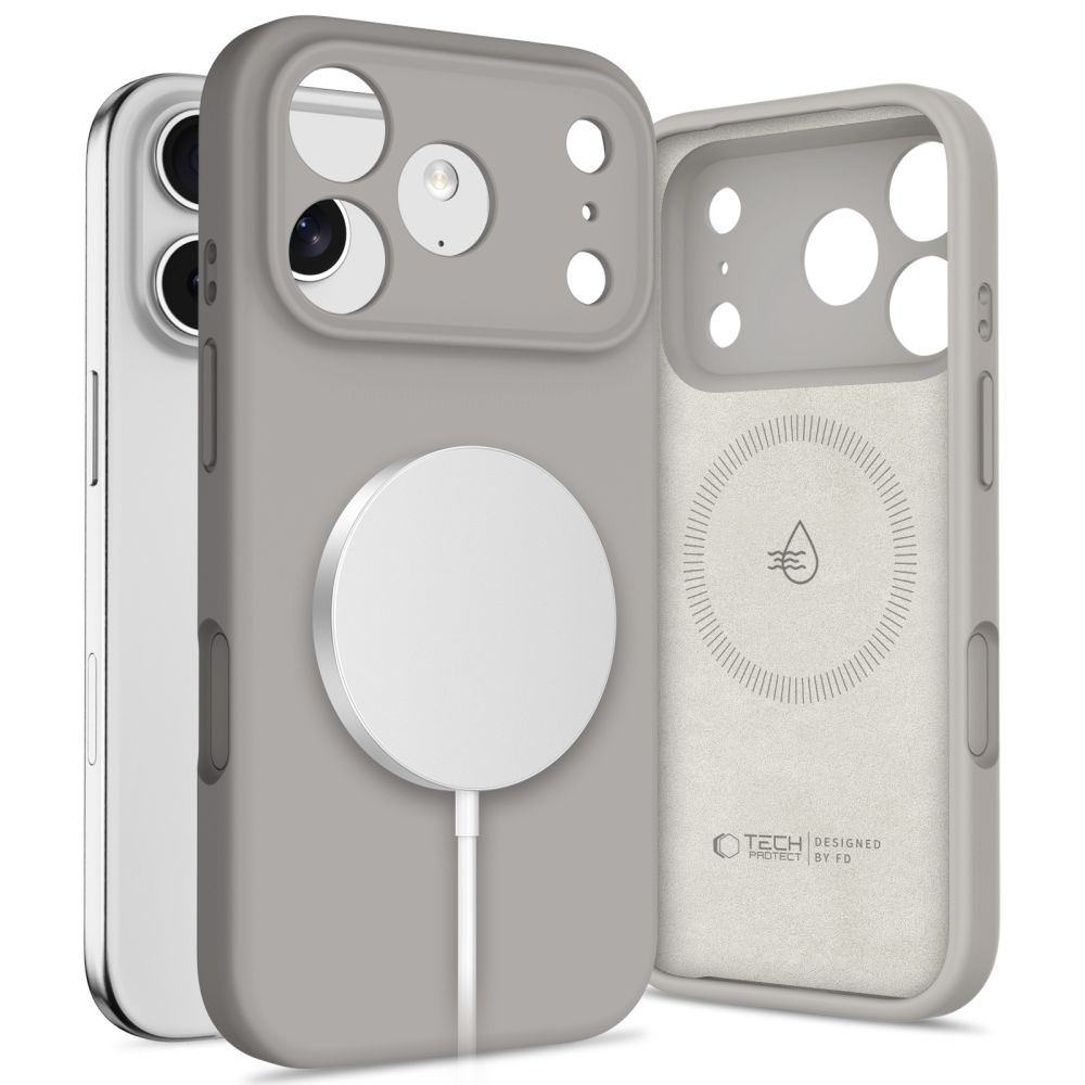 TechProtection Silicone MagSafe iPhone 17 Pro hoesje grijs