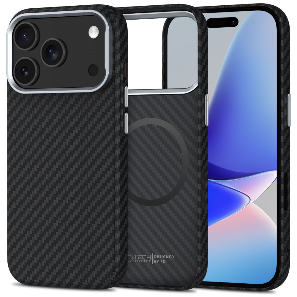 TechProtection Carbon MagSafe iPhone 17 Pro Max hoesje zwart