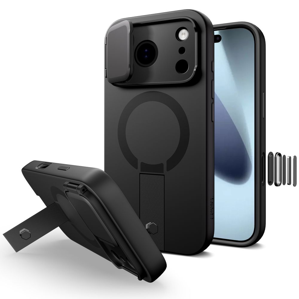 TechProtection Kevlar Aura MagSafe iPhone 17 Pro hoesje zwart