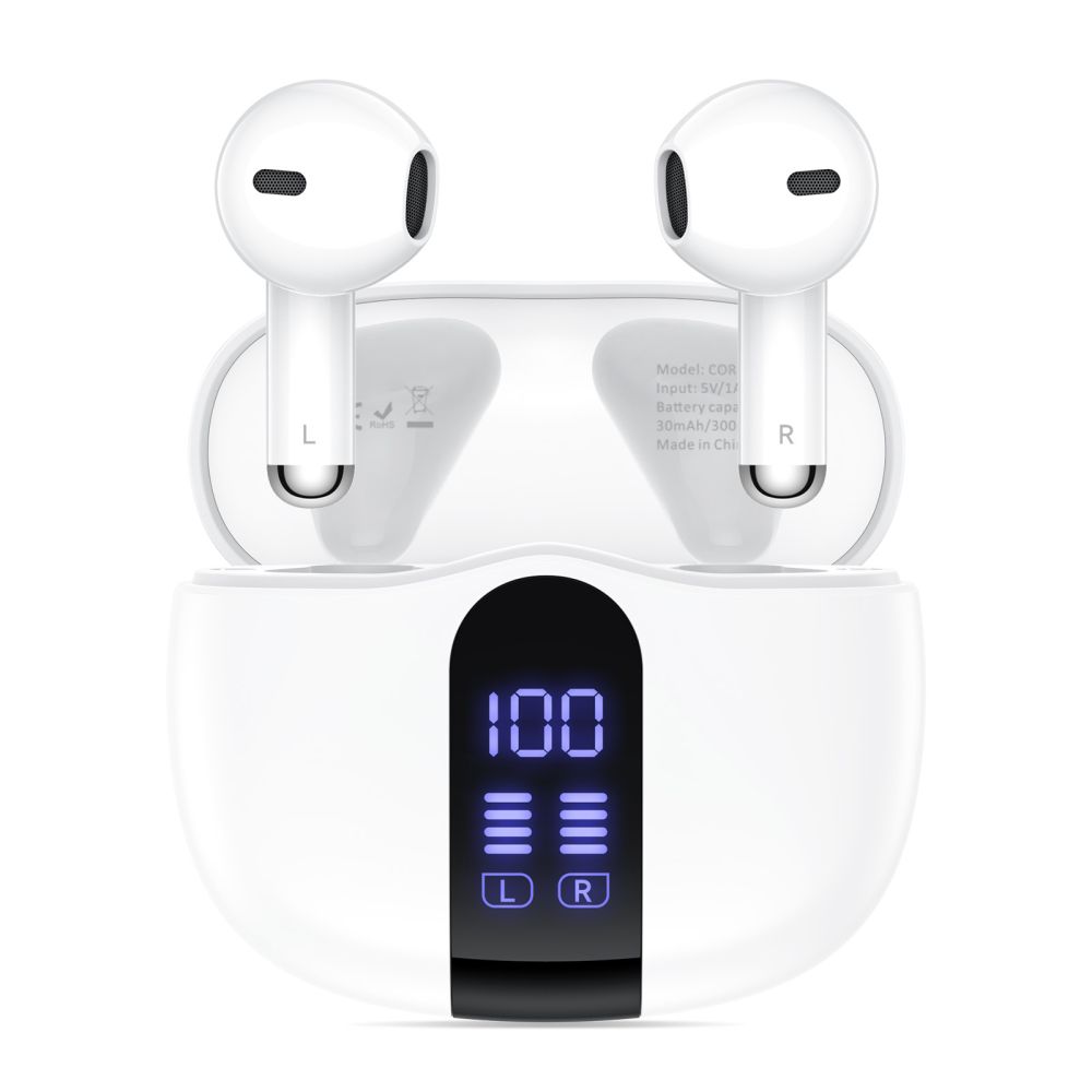 TechProtection UltraBoost draadloze bluetooth oordopjes wit