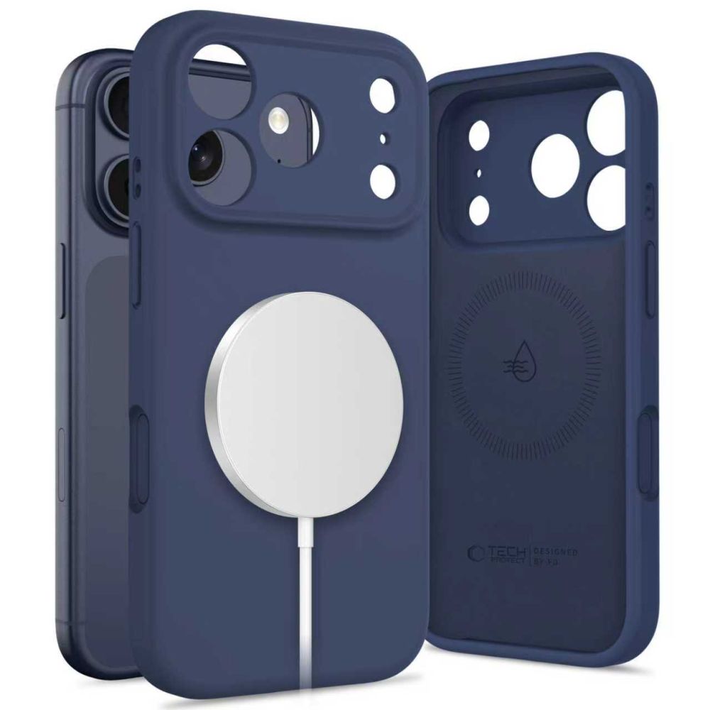 TechProtection Silicone MagSafe iPhone 17 Pro Max hoesje blauw