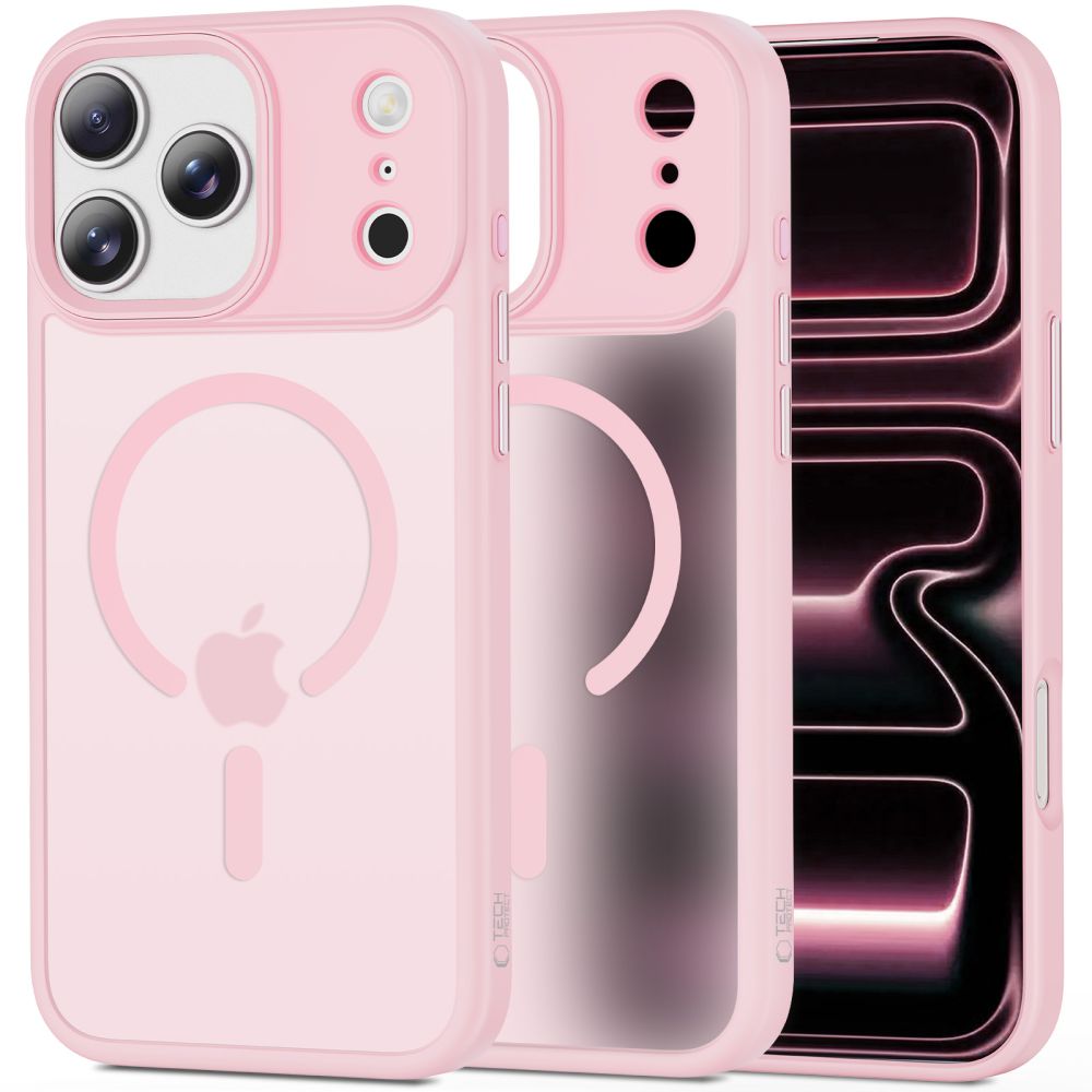 TechProtection Hybrid MagSafe iPhone 17 Pro Max hoesje mat roze