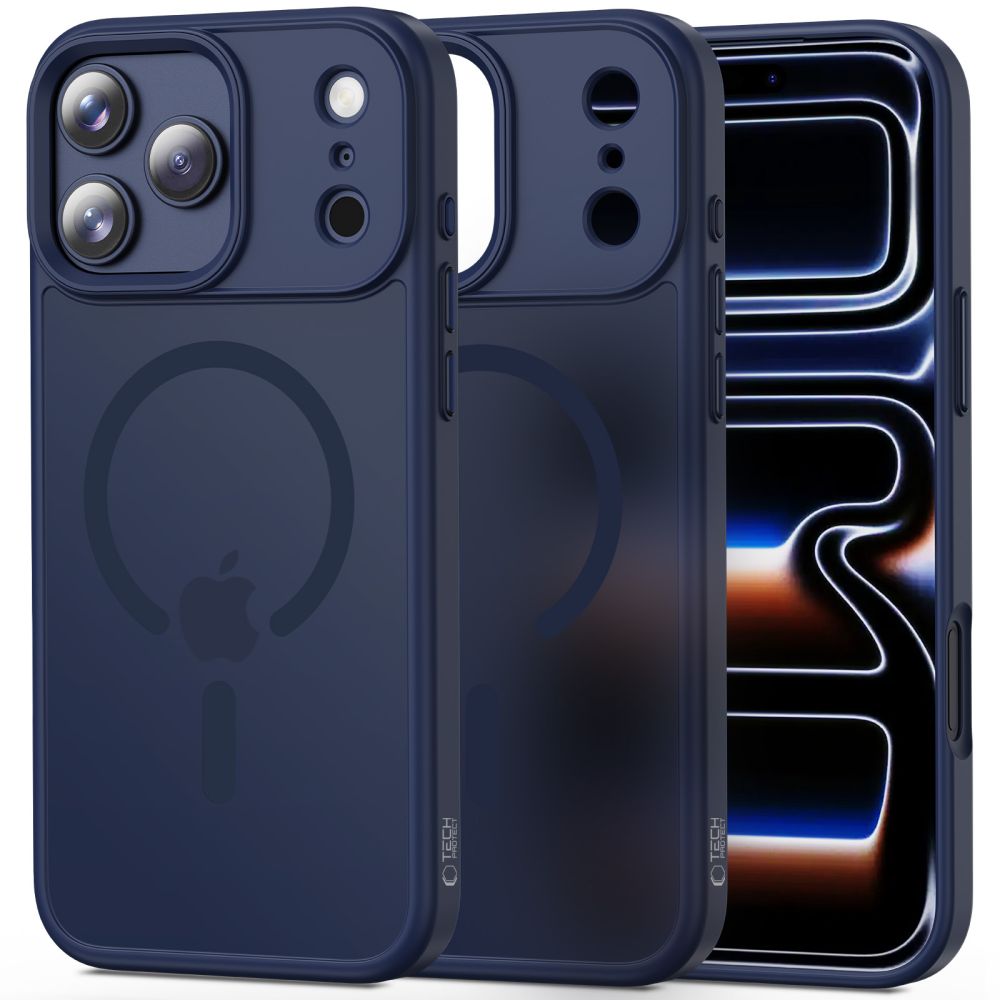 TechProtection Hybrid MagSafe iPhone 17 Pro Max hoesje mat blauw