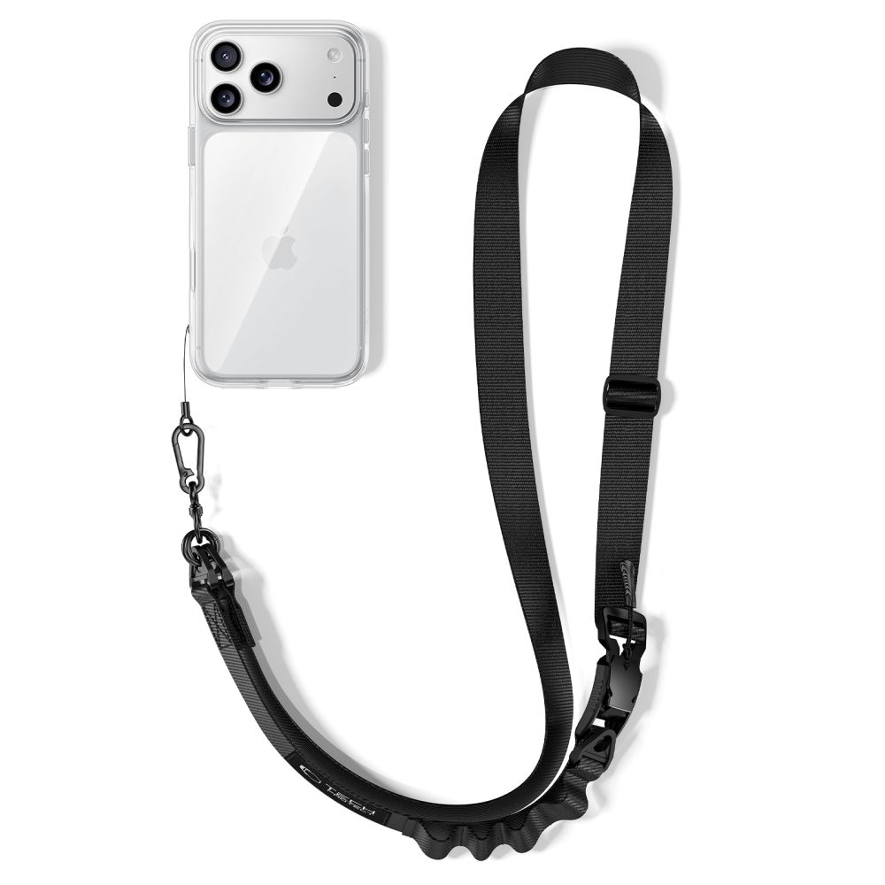 TechProtection Crossbody draagkoord voor elke telefoon zwart