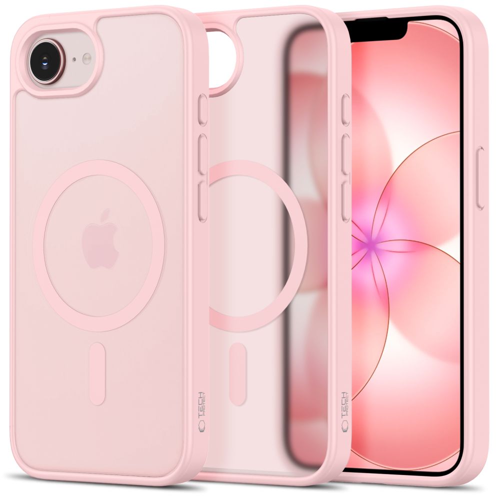 TechProtection Hybrid MagSafe iPhone  17e / 16e hoesje roze