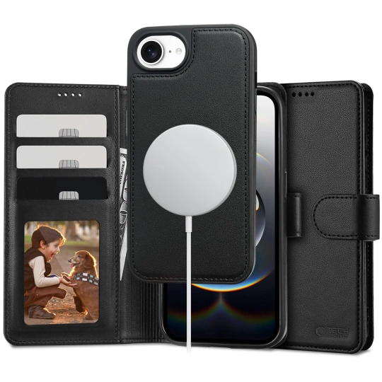 TechProtection MagSafe Wallet iPhone 17e / 16e hoesje zwart