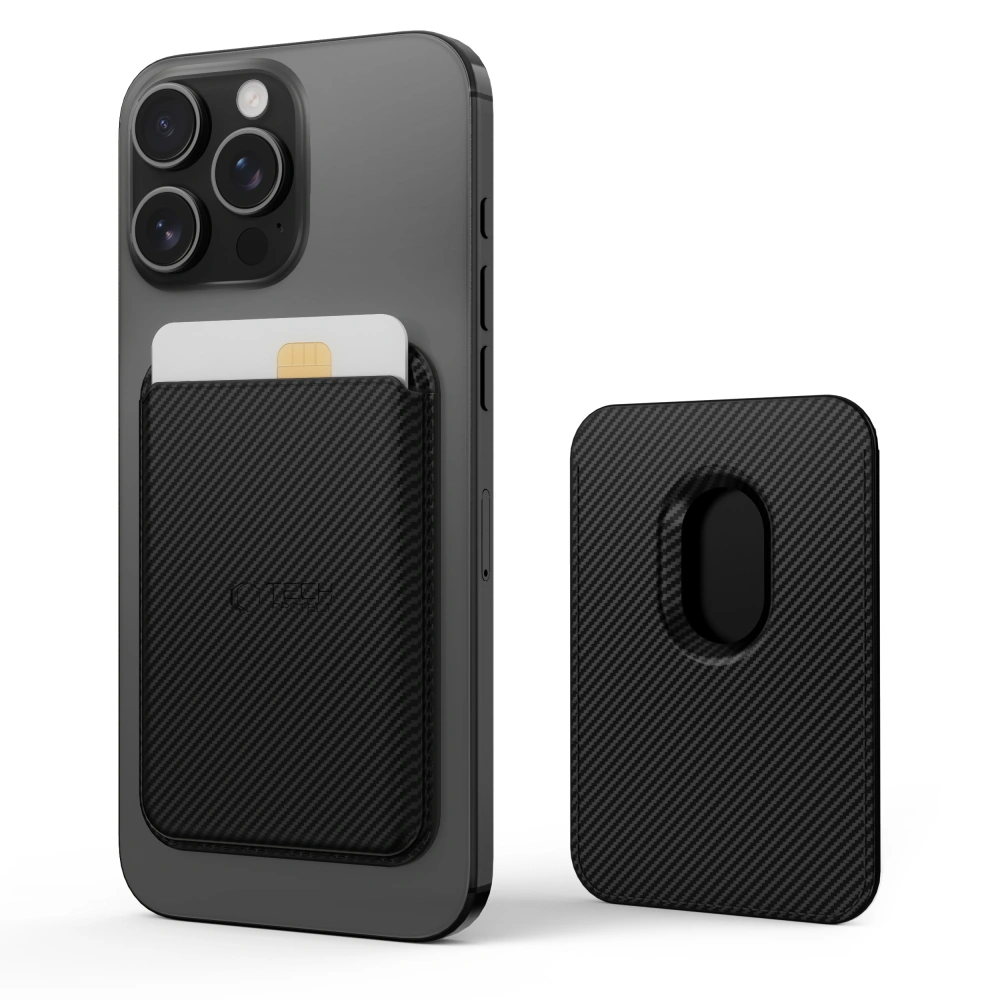 TechProtection MagSafe wallet portemonnee hoesje carbon