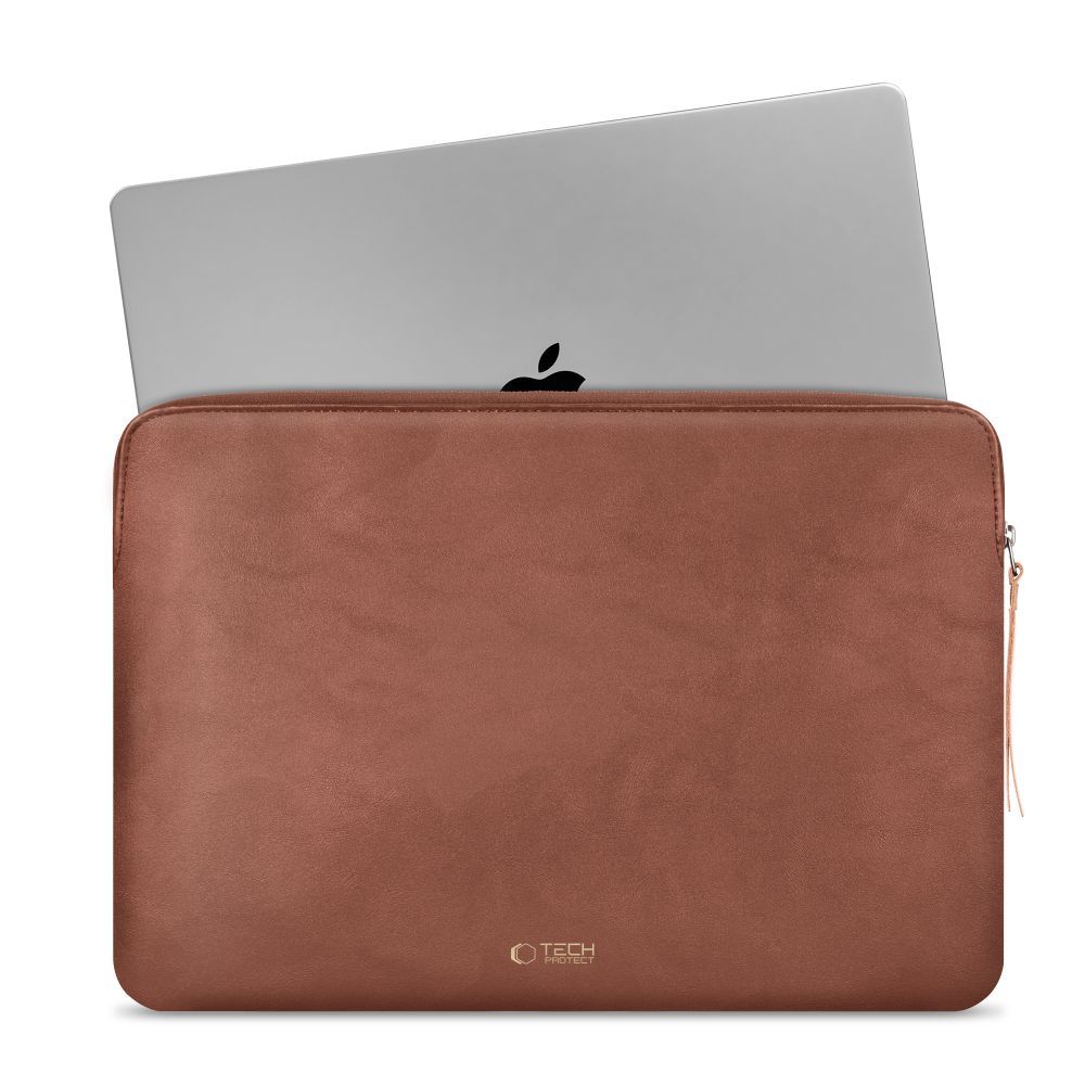 TechProtection Fleece MacBook 13 / 14 inch sleeve bruin