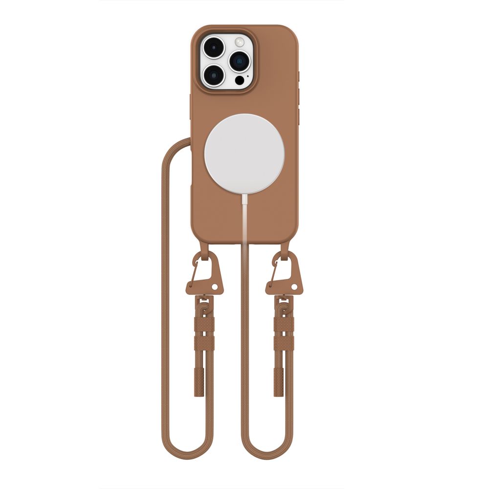 TechProtection iPhone 16 Pro Max hoesje met koord bruin