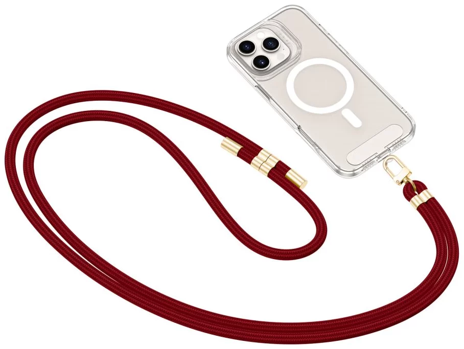 TechProtection Crossbody universeel draagkoord voor elke telefoon mulberry / goud