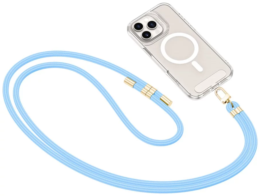 TechProtection Crossbody universeel draagkoord voor elke telefoon baby blue / goud