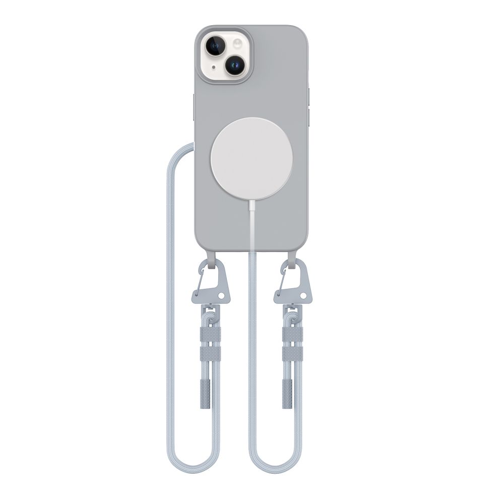 Tech Protection MagSafe iPhone 14 hoesje met koord grijs