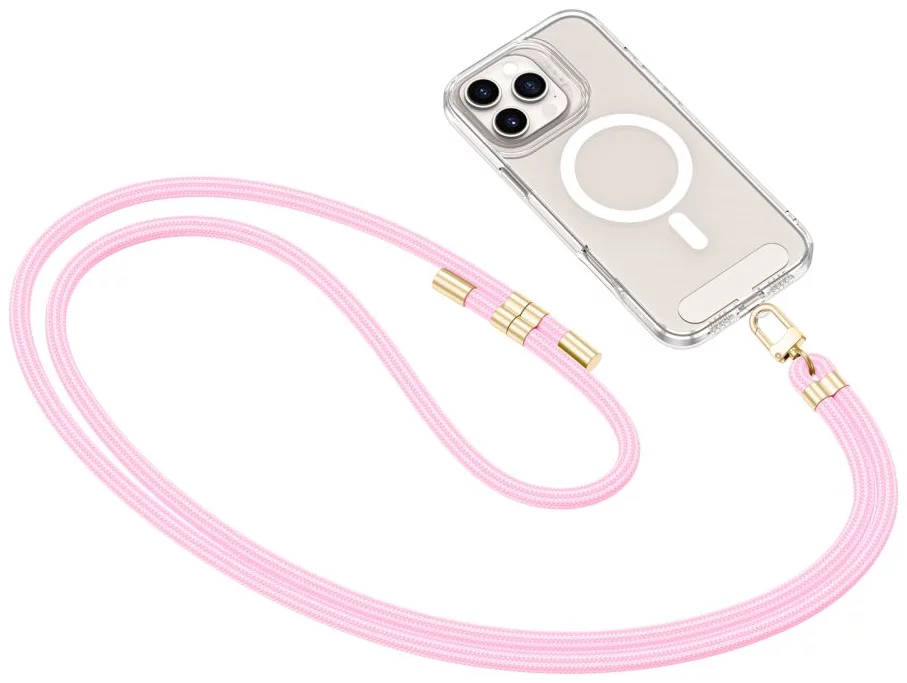 TechProtection Crossbody universeel draagkoord voor elke telefoon baby pink / goud