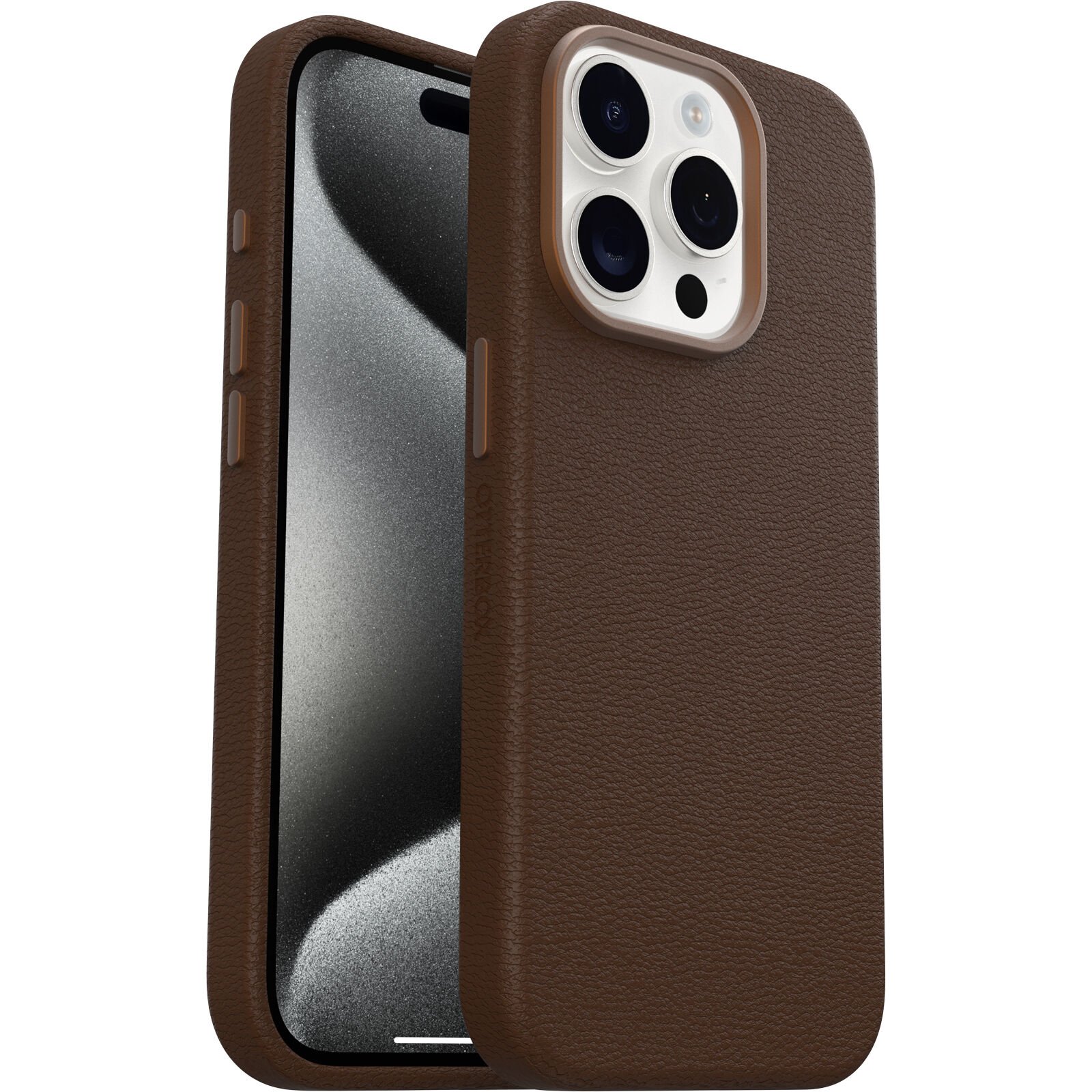 Otterbox Symmetry Cactus leren iPhone 15 Pro Max hoesje bruin