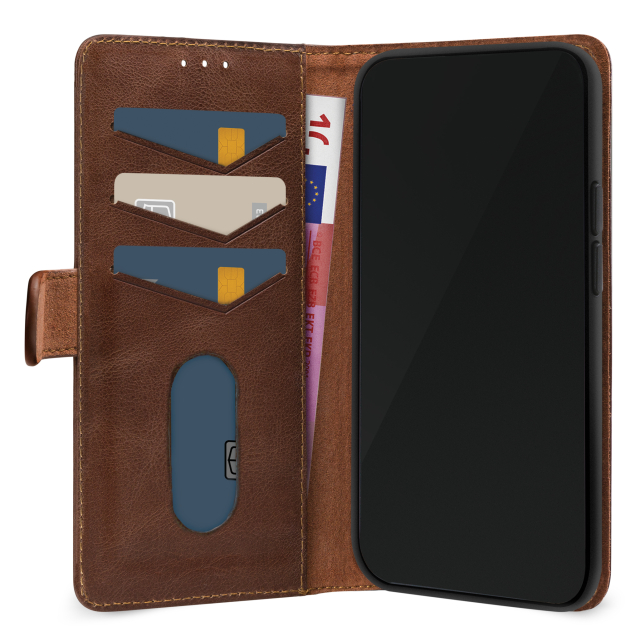 Mobilize leren Wallet iPhone 17 Air hoesje bruin