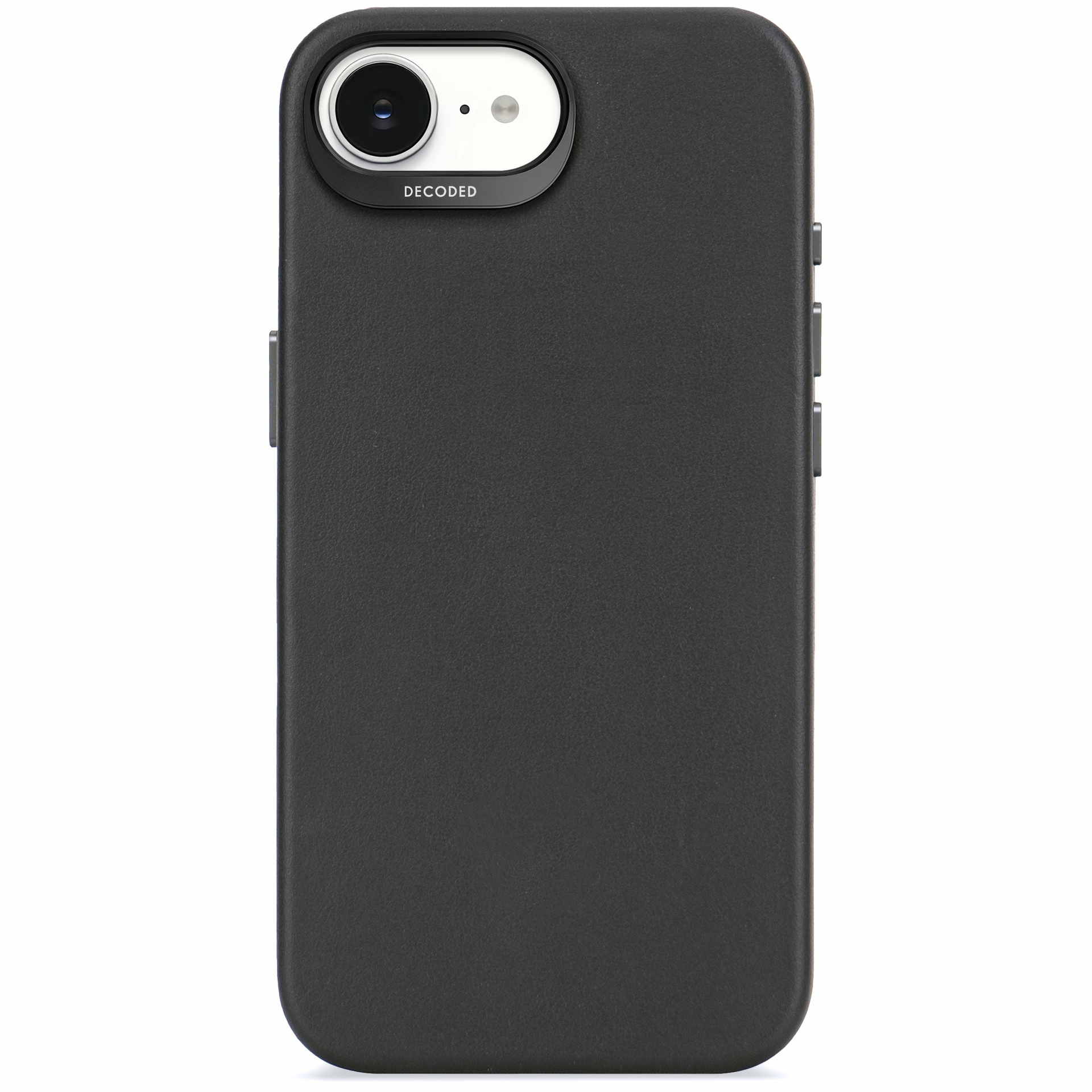 Decoded leren backcover iPhone 17e / 16e hoesje zwart