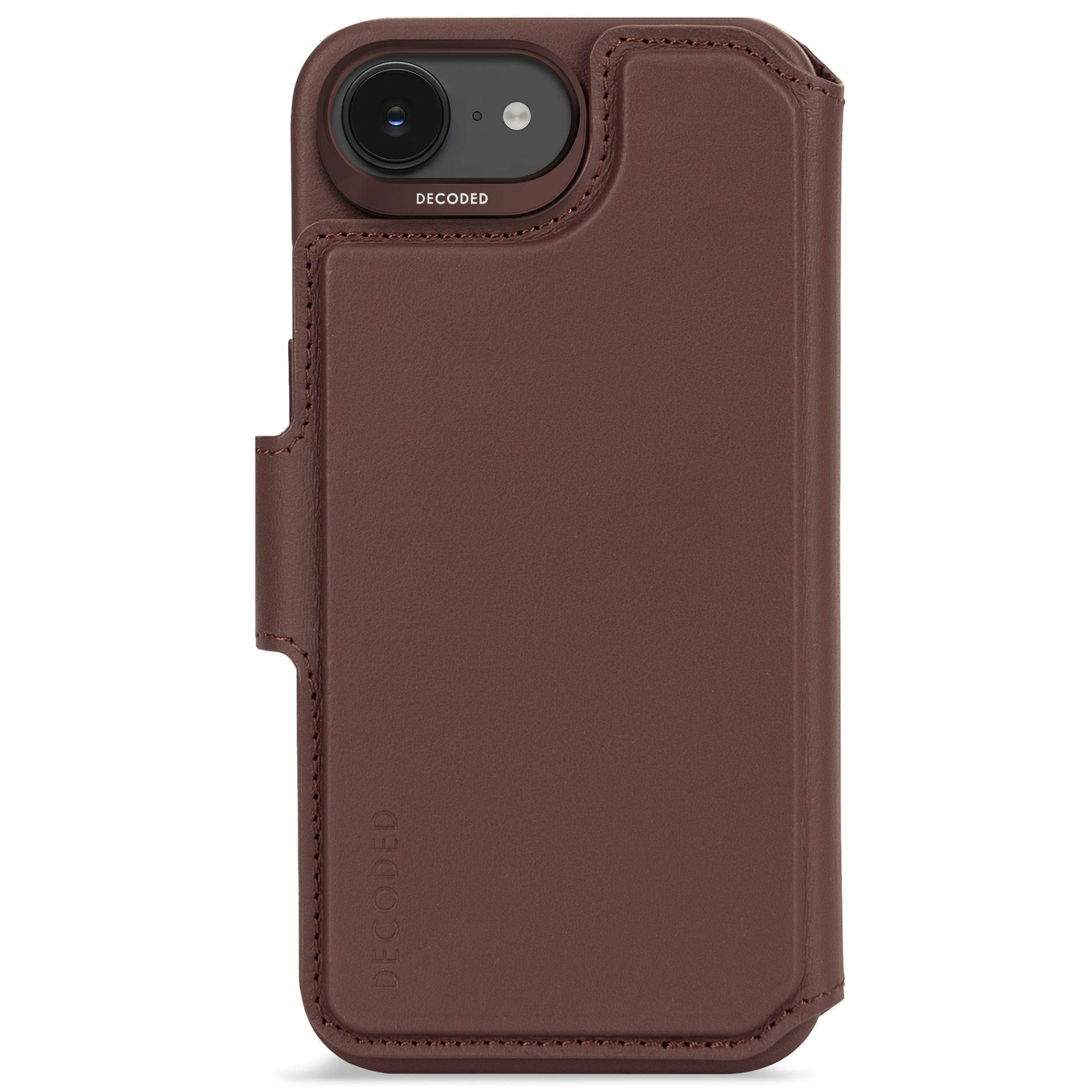 Decoded leren 2 in 1 wallet iPhone 17e / 16e hoesje bruin