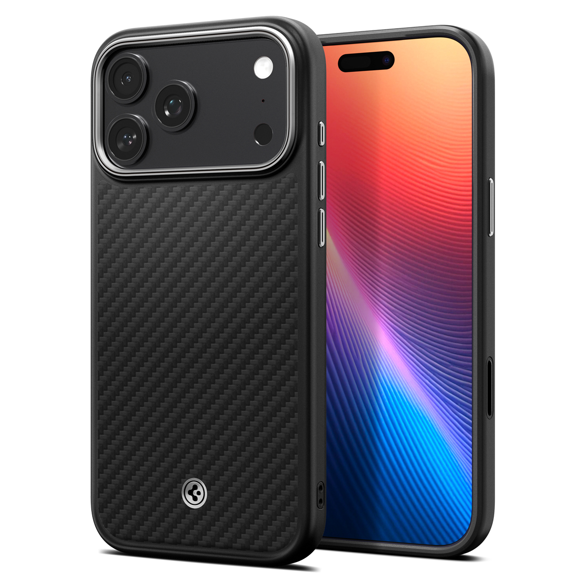 Spigen Enzo Aramid T iPhone 17 Pro hoesje zwart zilver