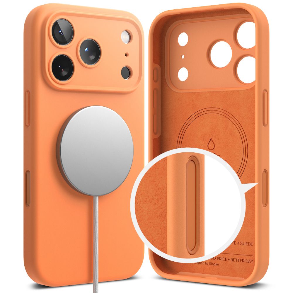 Ringke Siliconen MagSafe iPhone 17 Pro Max hoesje oranje