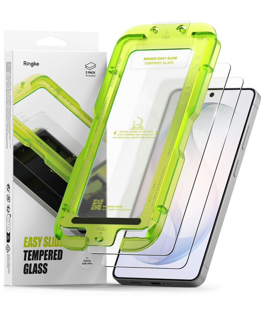 Ringke Easy Slide Galaxy S26 Ultra glazen screenprotector 2 pack