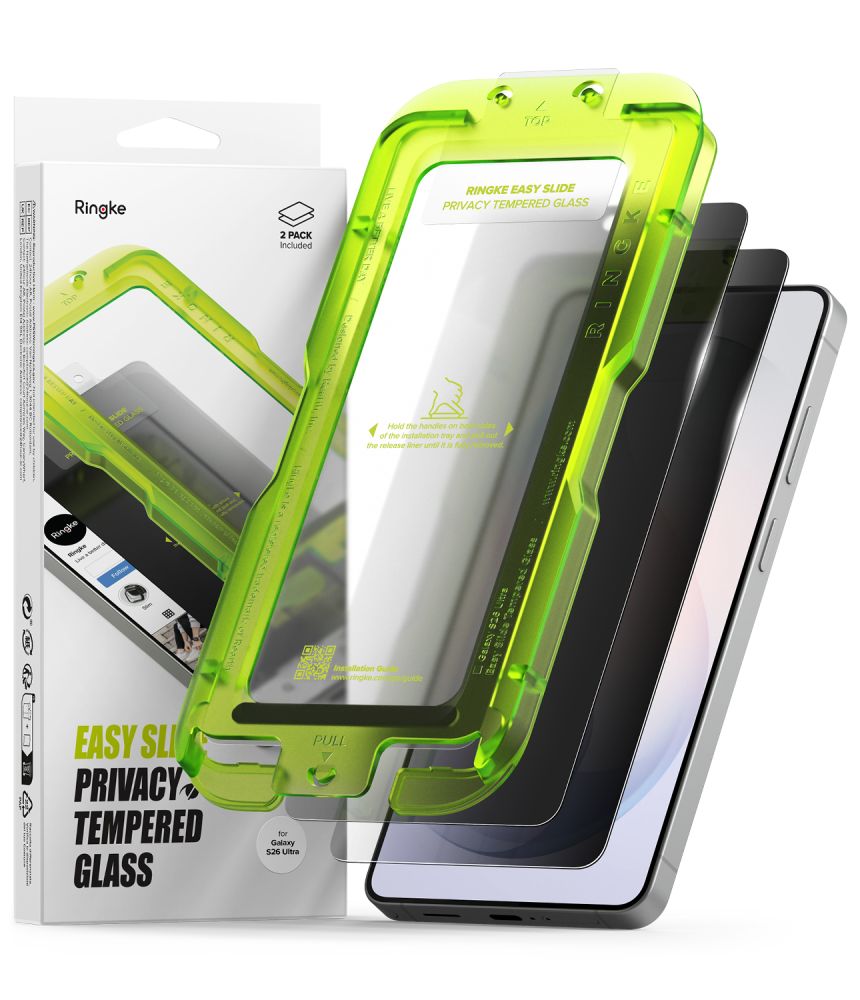 Ringke Easy Slide Privacy Galaxy S26 Ultra glazen screenprotector 2 pack