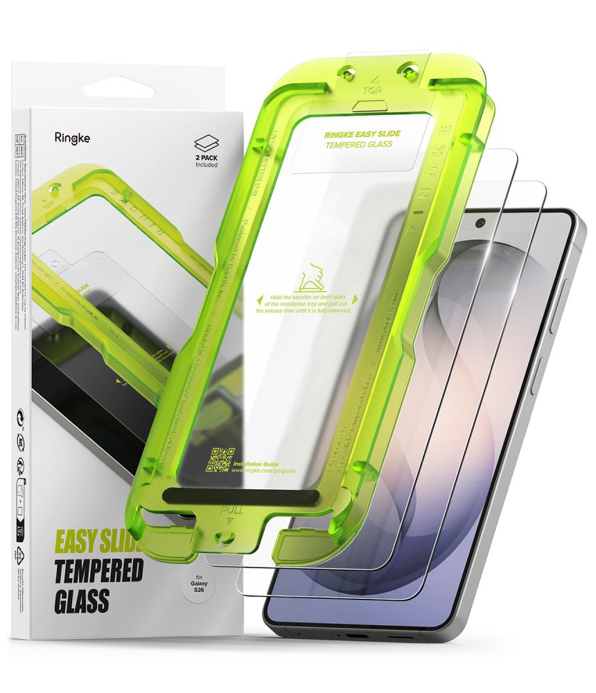 Ringke Easy Slide Galaxy S26+ Plus glazen screenprotector 2 pack