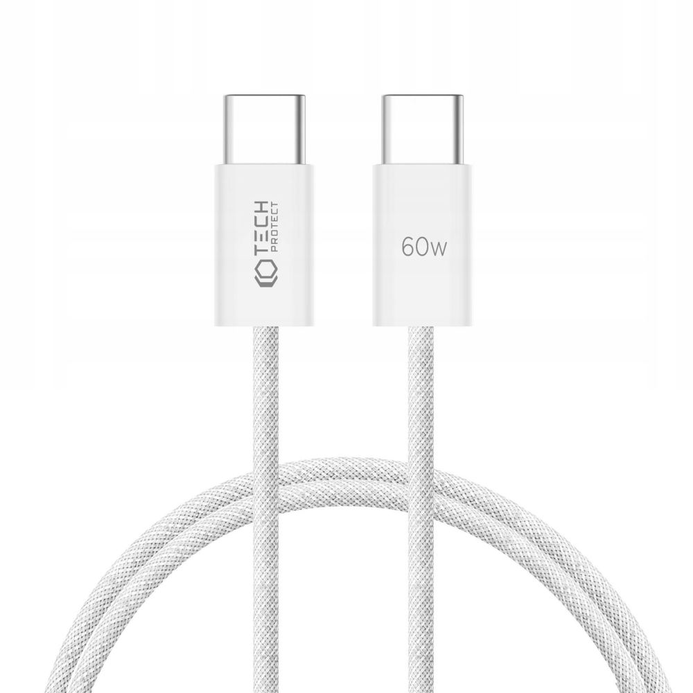TechProtection UltraBoost Classic USB-C naar USB-C&nbsp;kabel 60 watt 1 meter wit 