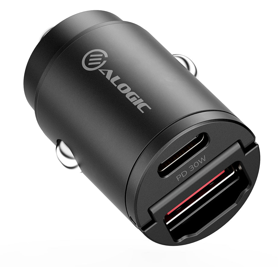Alogic Rapid Power 2-port mini USB-C auto oplader 30 watt