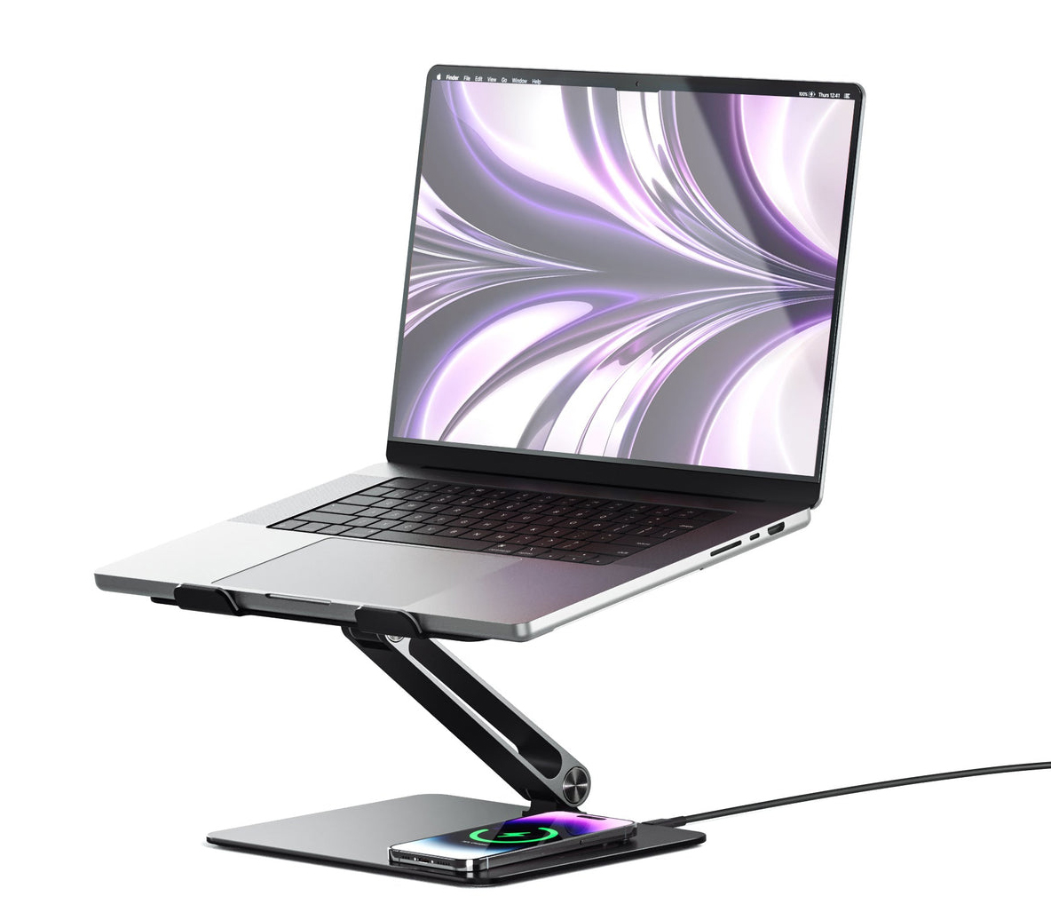 Alogic Elite Power laptop stand met draadloze oplader