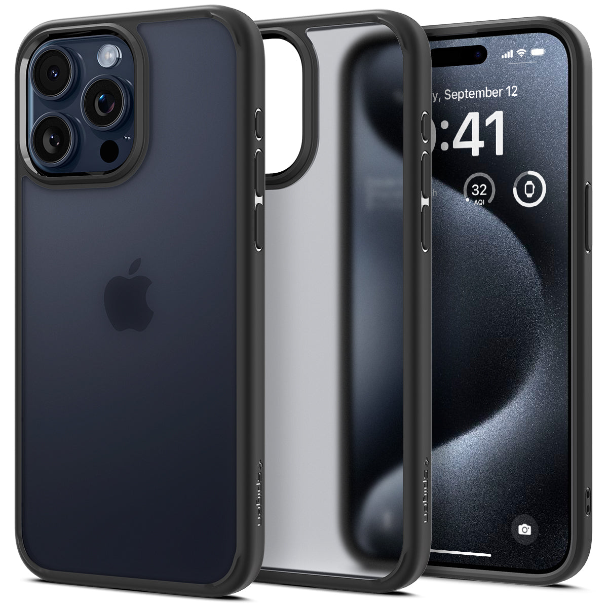 Spigen Ultra Hybrid iPhone 15 Pro hoesje frost zwart