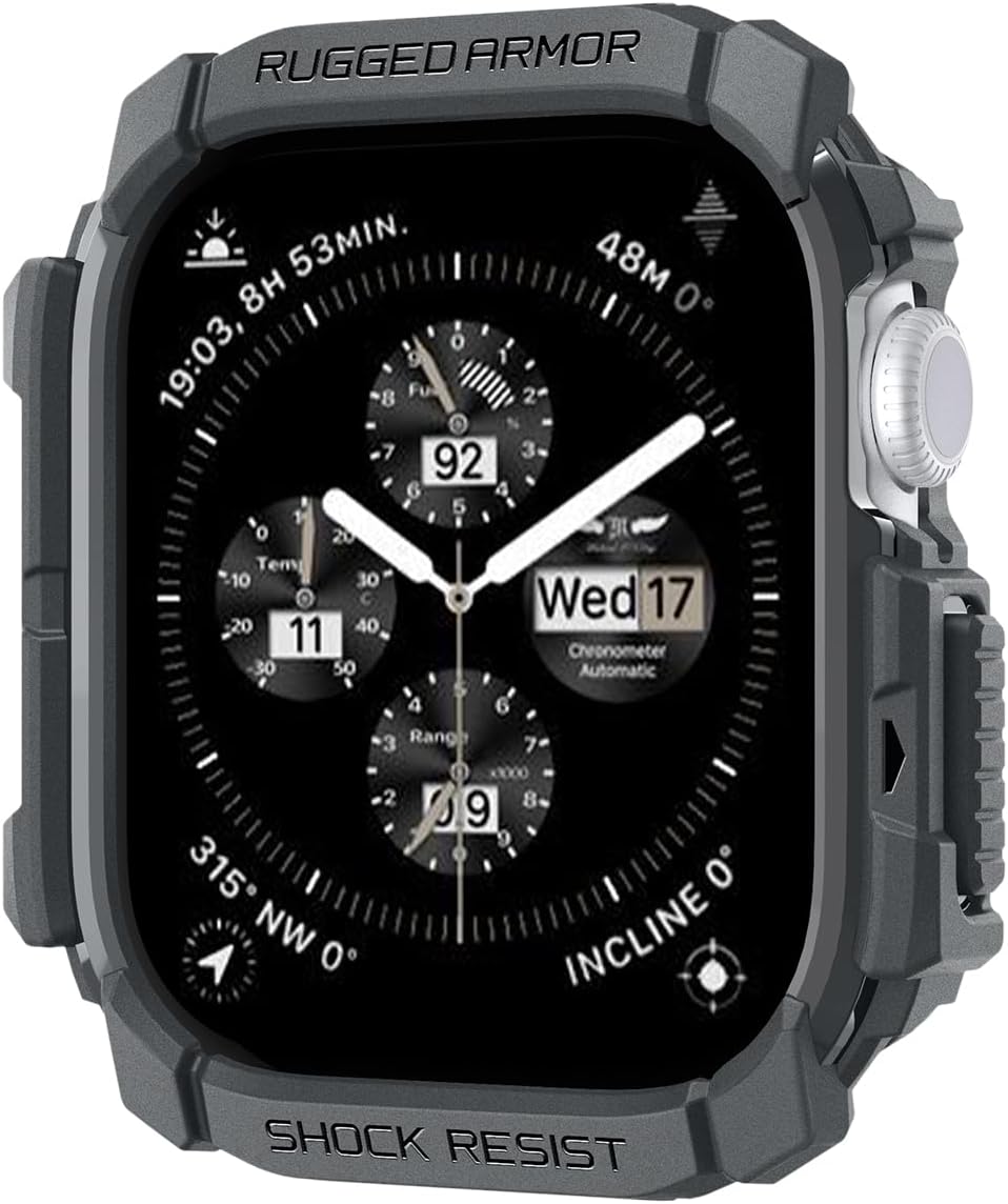 Spigen Rugged Armor Apple Watch 10 46 mm hoesje grijs