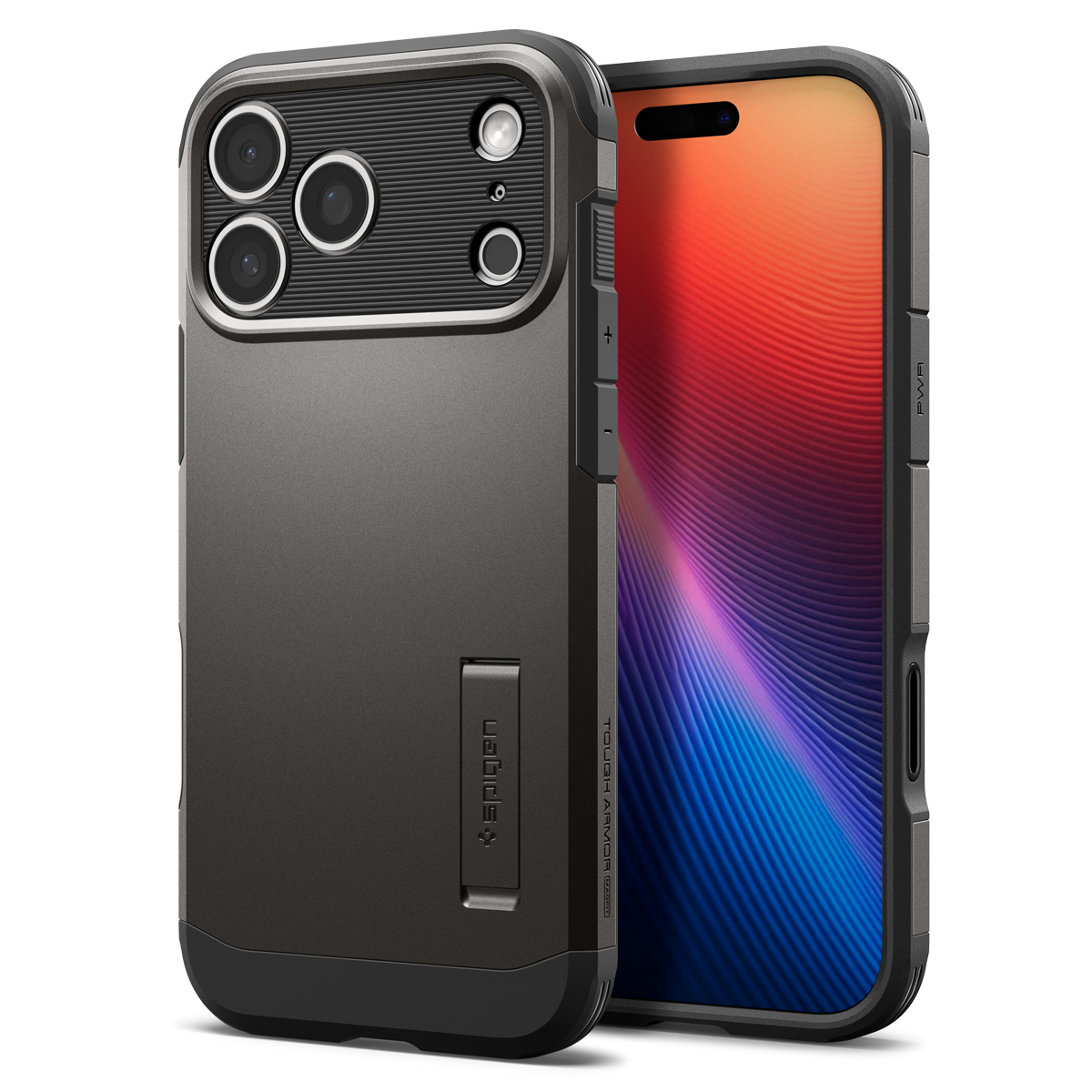 Spigen Tough Armor T MagSafe iPhone 17 Pro Max hoesje gunmetal
