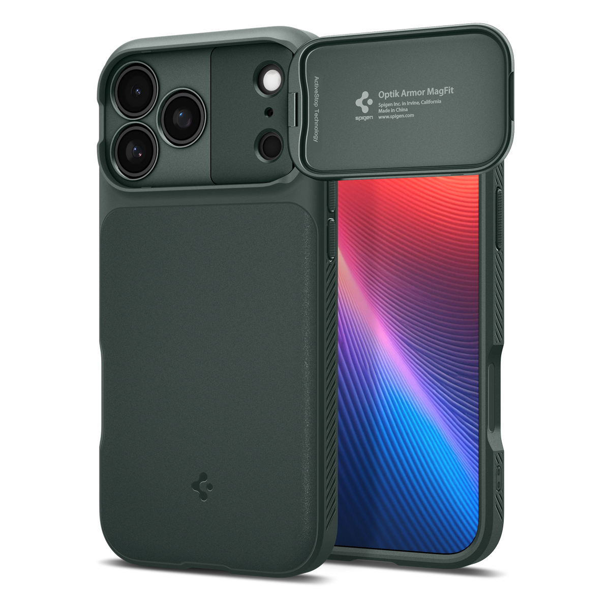 Spigen Optik Armor MagSafe iPhone 17 Pro Max hoesje groen