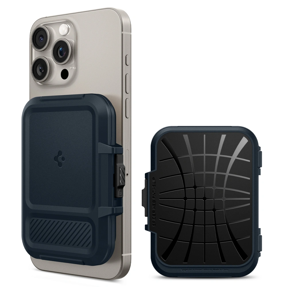 Spigen Lock Fit MagSafe kaarthouder wallet slate