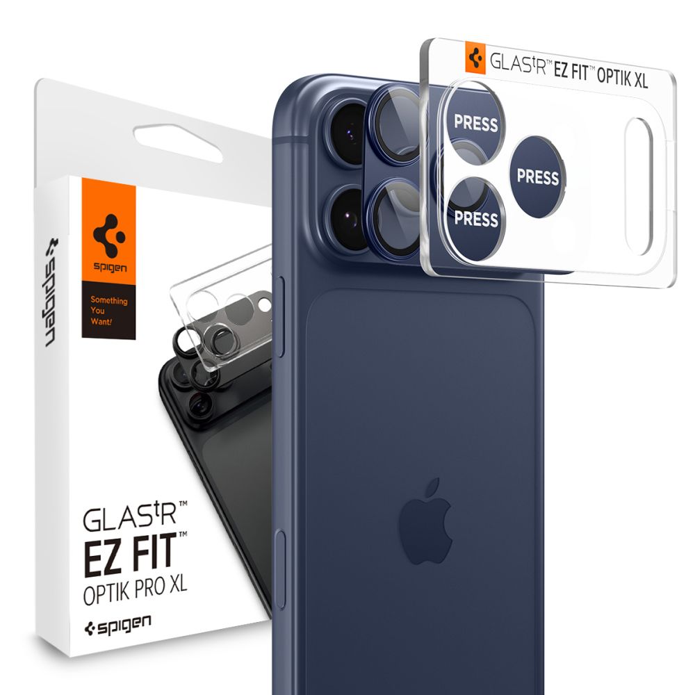 Spigen Optik Pro XL EZ Fit iPhone 17 Pro Max camera protector blauw