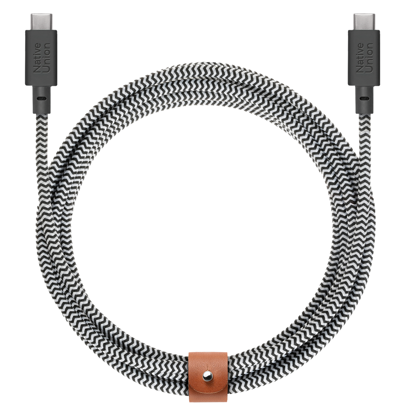Native Union Belt XL USB-C naar USB-C 3 meter kabel zebra