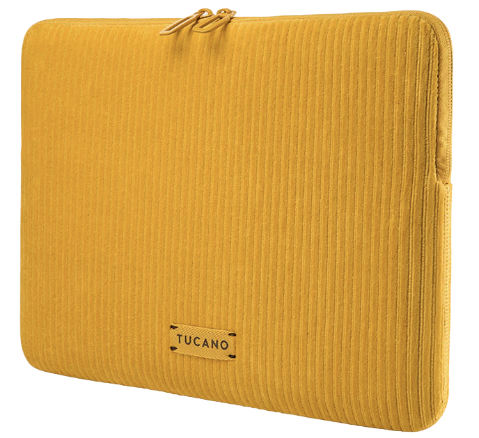 Tucano Velluto MacBook 13 inch sleeve geel