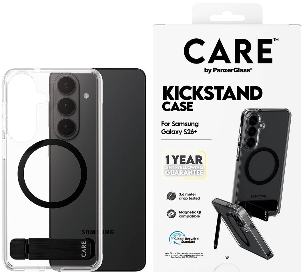 PanzerGlass CARE met kickstand MagSafe Galaxy S26+ Plus hoesje transparant