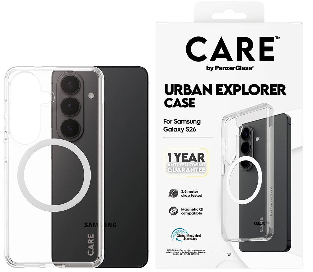 PanzerGlass CARE Urban Explorer MagSafe Galaxy S26 hoesje transparant