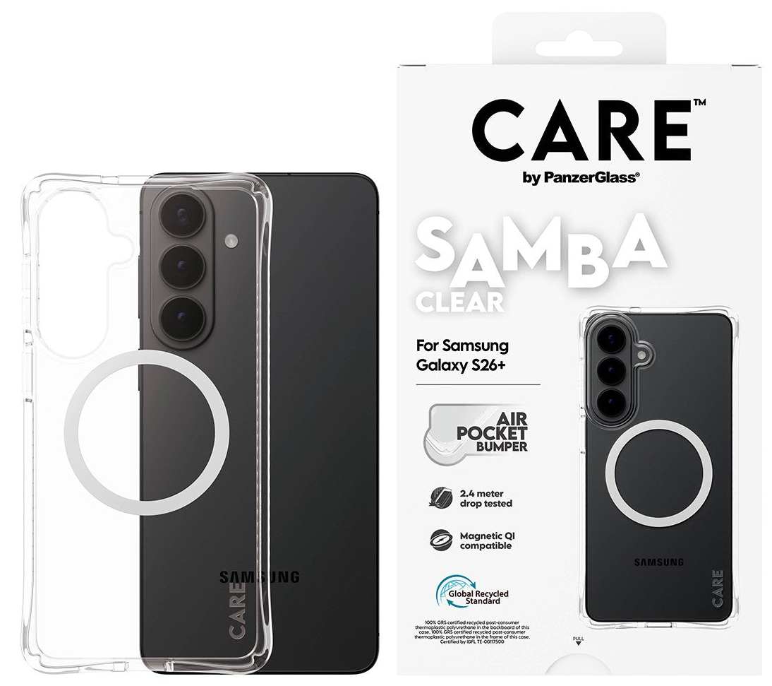 PanzerGlass CARE Samba MagSafe Galaxy S26+ Plus hoesje transparant