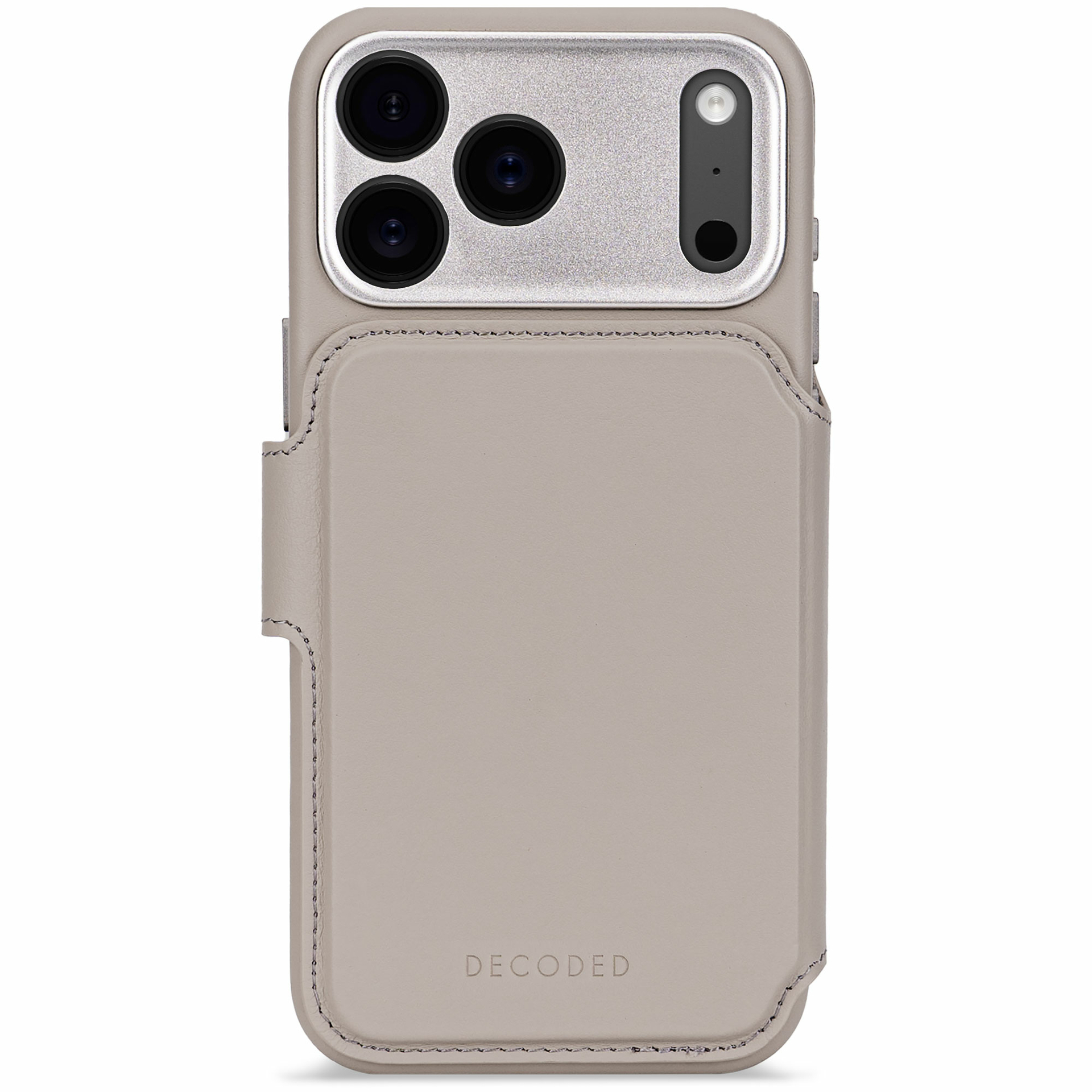 Decoded Leather Detachable 2 in 1&nbsp;Wallet iPhone 17 Pro hoesje beige
