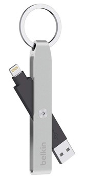 Belkin Lightning to USB cable Keychain Silver