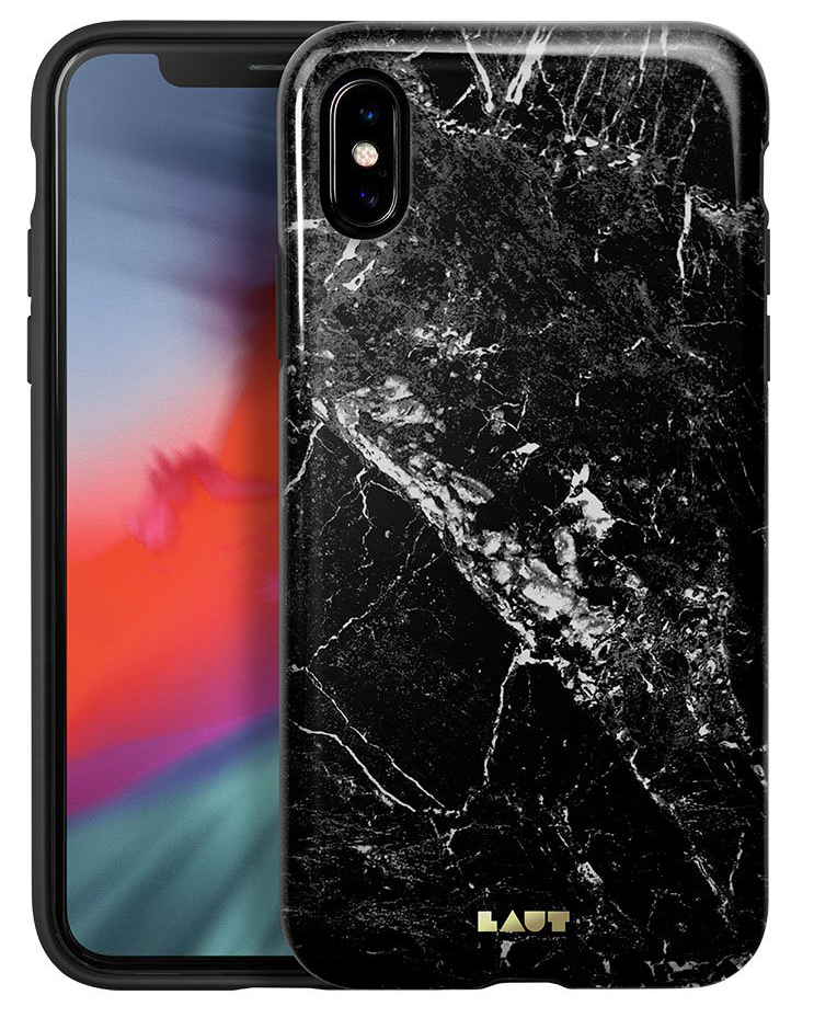 LAUT Huex Marble iPhone Xs Max hoesje Zwart