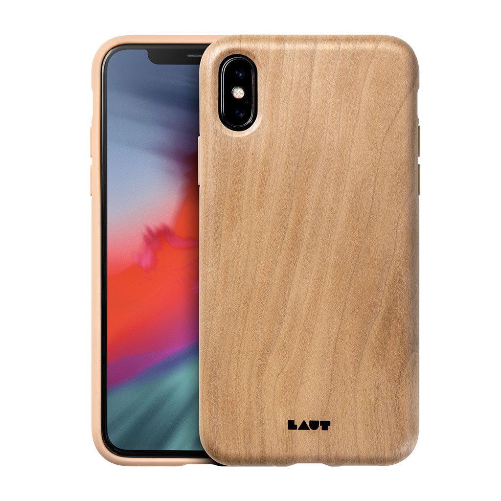 LAUT Pinnacle Wood iPhone XS hoesje Licht Bruin