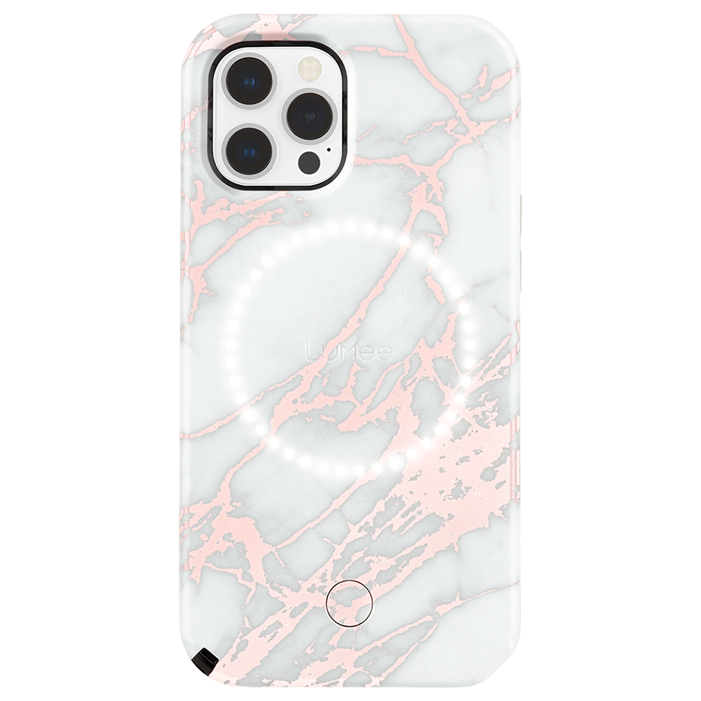 Case-Mate LuMee Halo iPhone 12 Pro / iPhone 12 hoesje Marble Rose