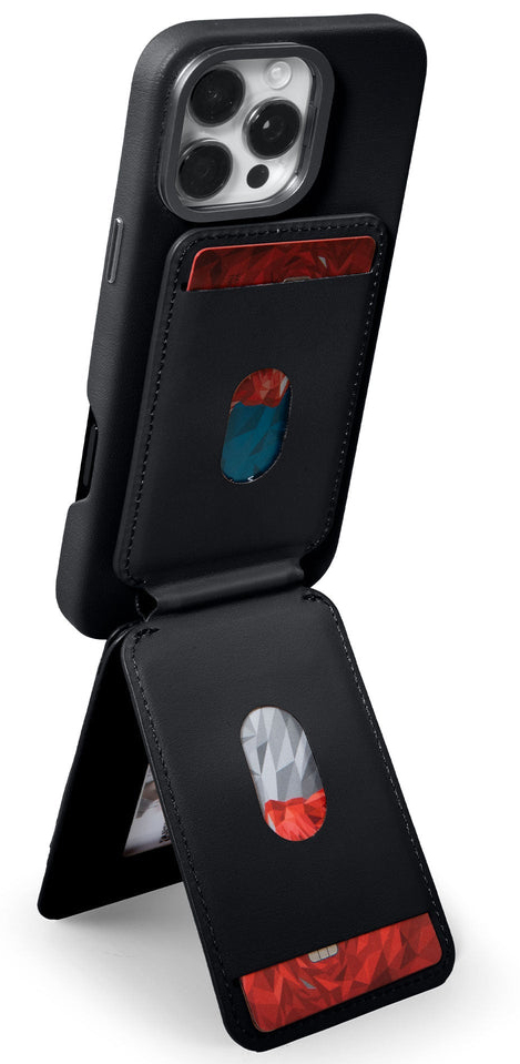 LAUT MagAdd MagSafe wallet met stand portemonnee hoesje zwart