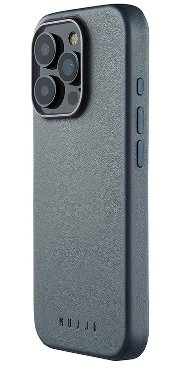 Mujjo Leather MagSafe iPhone 16 Pro hoesje maiza blauw